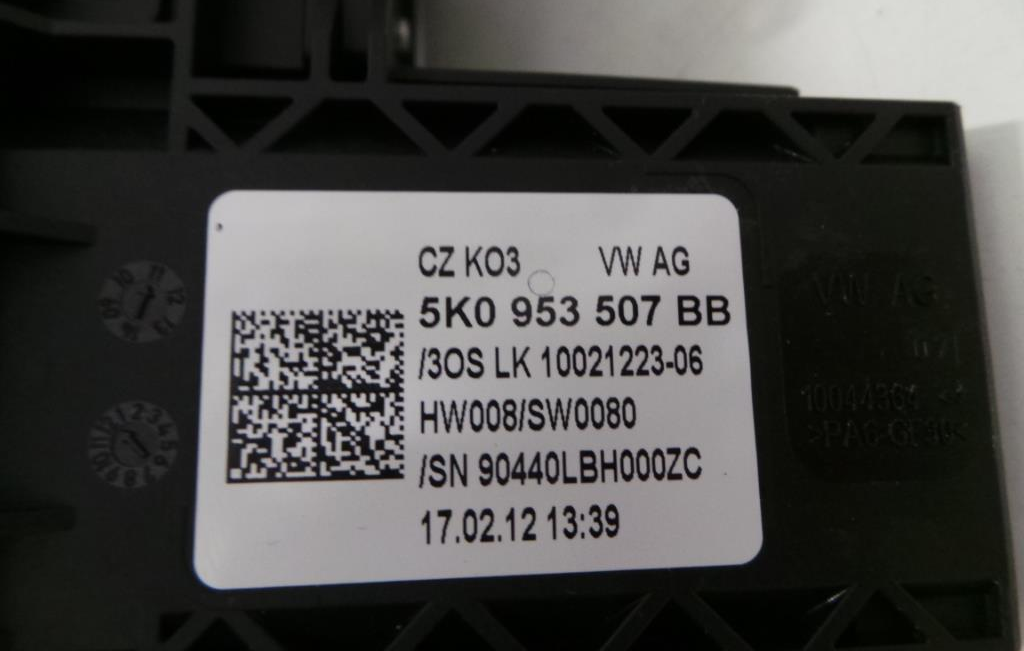 VW Golf 6 VI Bj.2009 Lenkstockschalter Kombischalter 5K0953507BB LK 1002122306